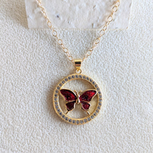 Red Butterfly Necklace